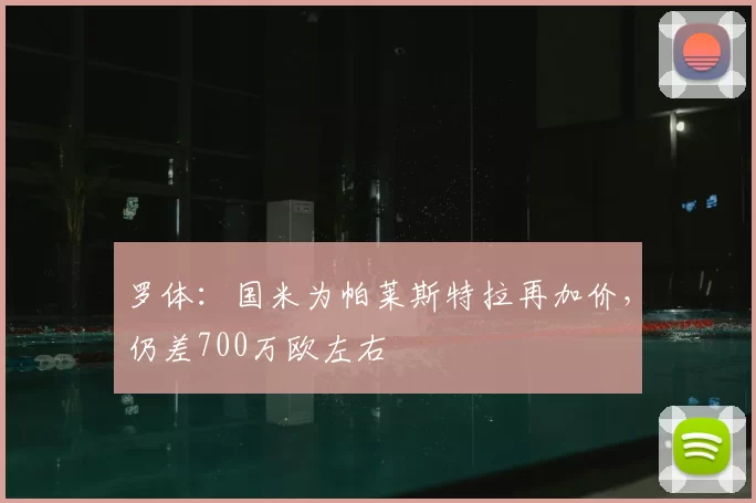 罗体:国米为帕莱斯特拉再加价,仍差700万欧左右